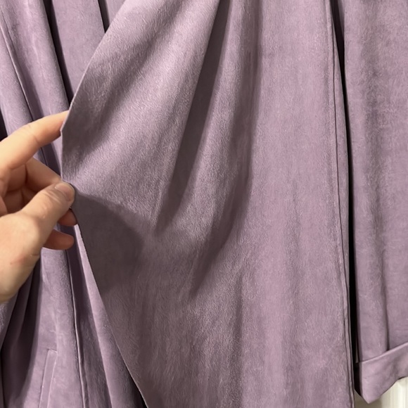 Chico’s suede-cloth long jacket in light purple Size 3 or 16 - Picture 6 of 7